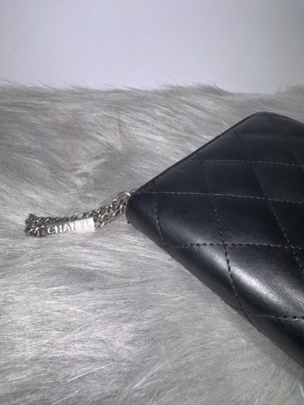 Chanel Cambon Black Quilted Leather Organizer~EUC